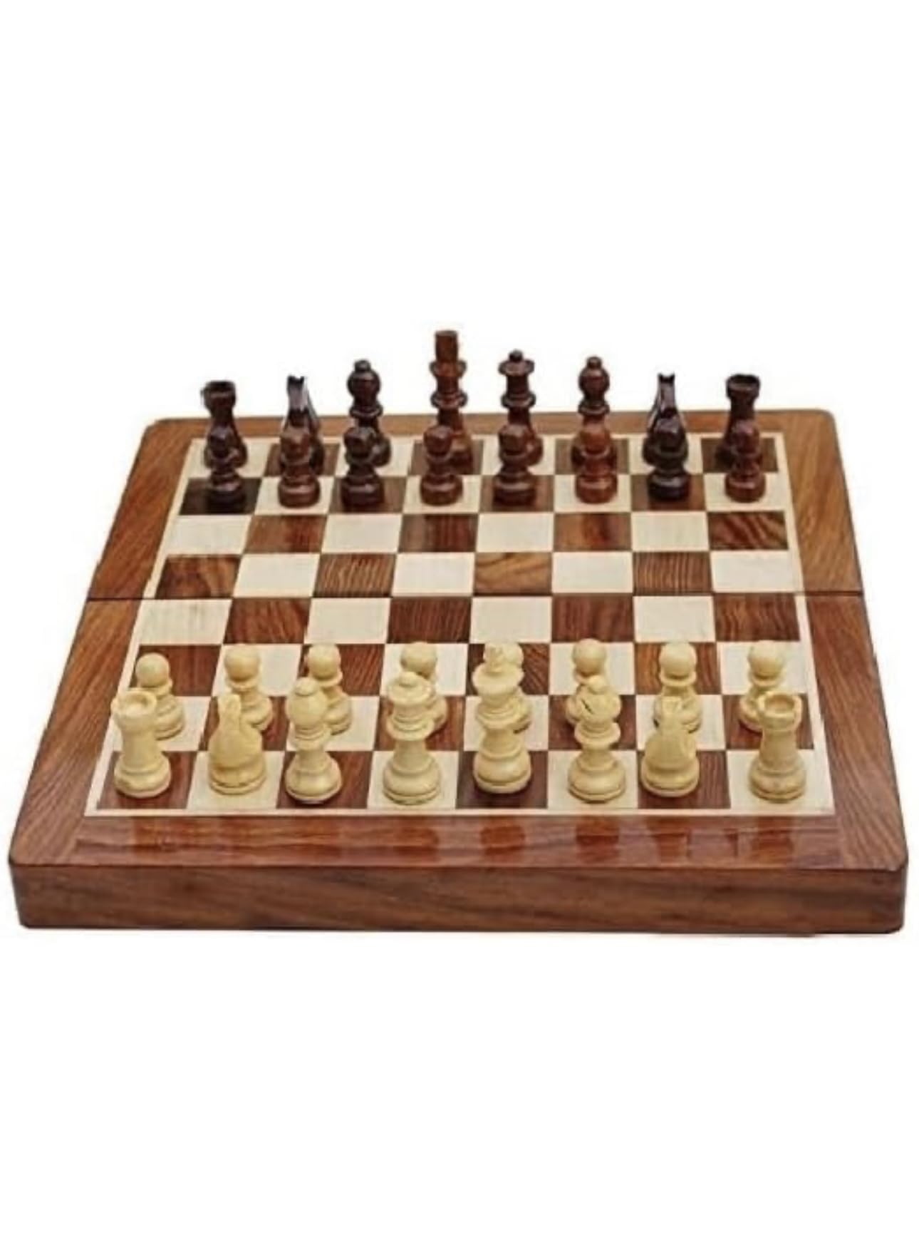 Goelite Wooden Magnetic Chess Board with Magnetic Chess Coins, 10 x 10 Inches, 1 Player, Ages 6+