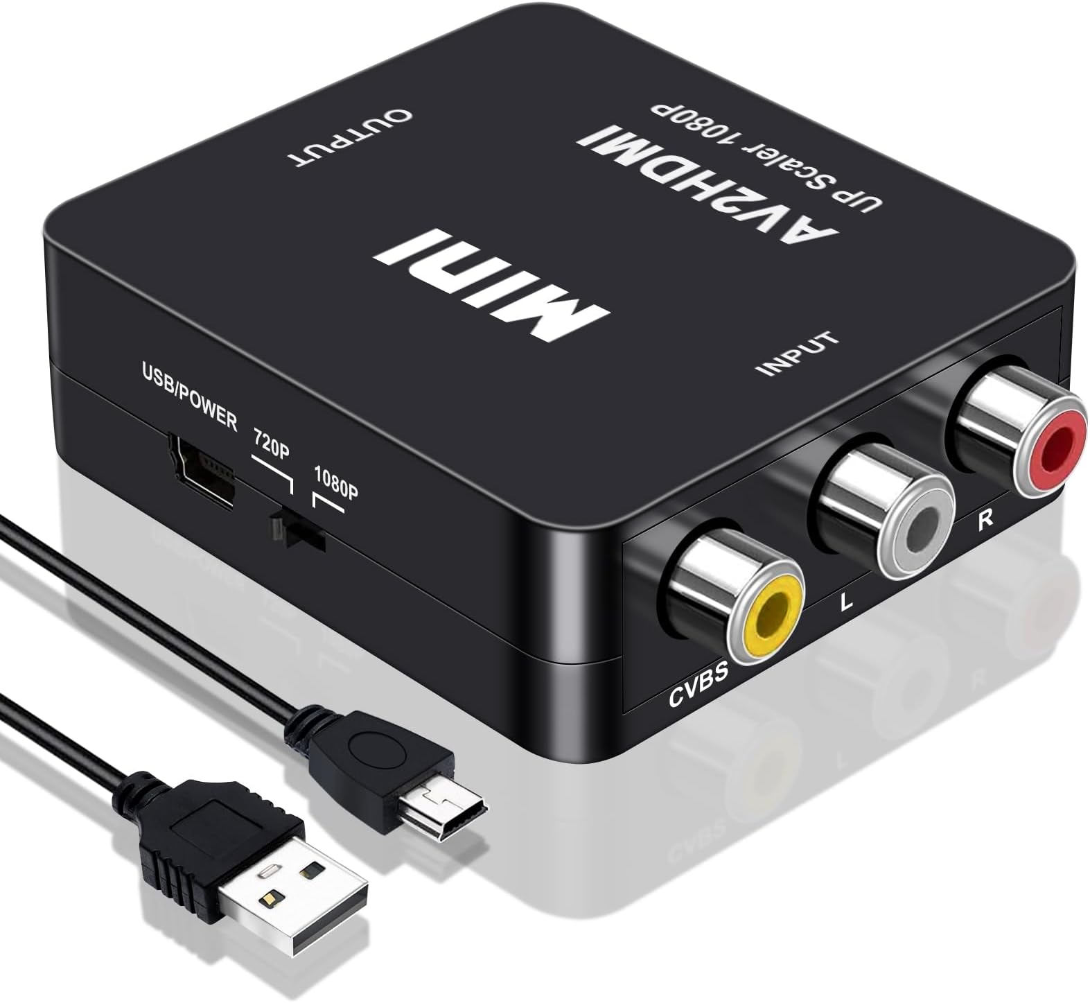 Meliya AV to HDMI Converter, RCA to HDMI Converter, 1080P RCA Composite CVBS Audio Video Converter Supporting PAL/NTSC Compatible with PC/Laptop/Xbox /PS4 /TV/STB/VHS/VCR/Blue-Ray