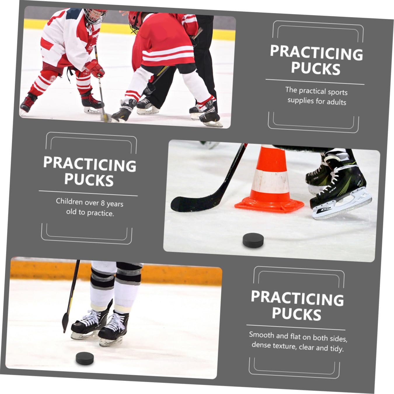 Anneome 9pièces Palets De Hockey Glace Noirs pour Entraînement Et Compétitions