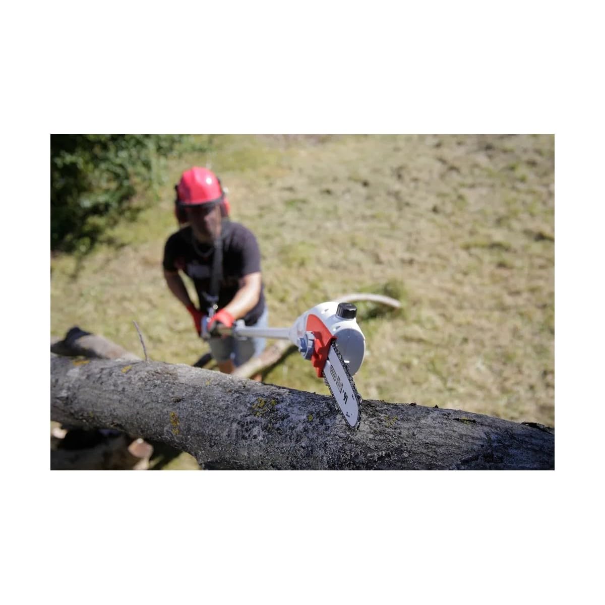 Ikra - Elagueur sur perche téléscopique 750W Extensible jusqu'à 4m - Elageuse électrique - Lubrification automatique