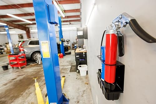 Miniatura 4 de Soporte para pistola de grasa – Soporte para pistola lubricante de montaje en pared | Bandeja de goteo extraíble y soporte para cartuchos de