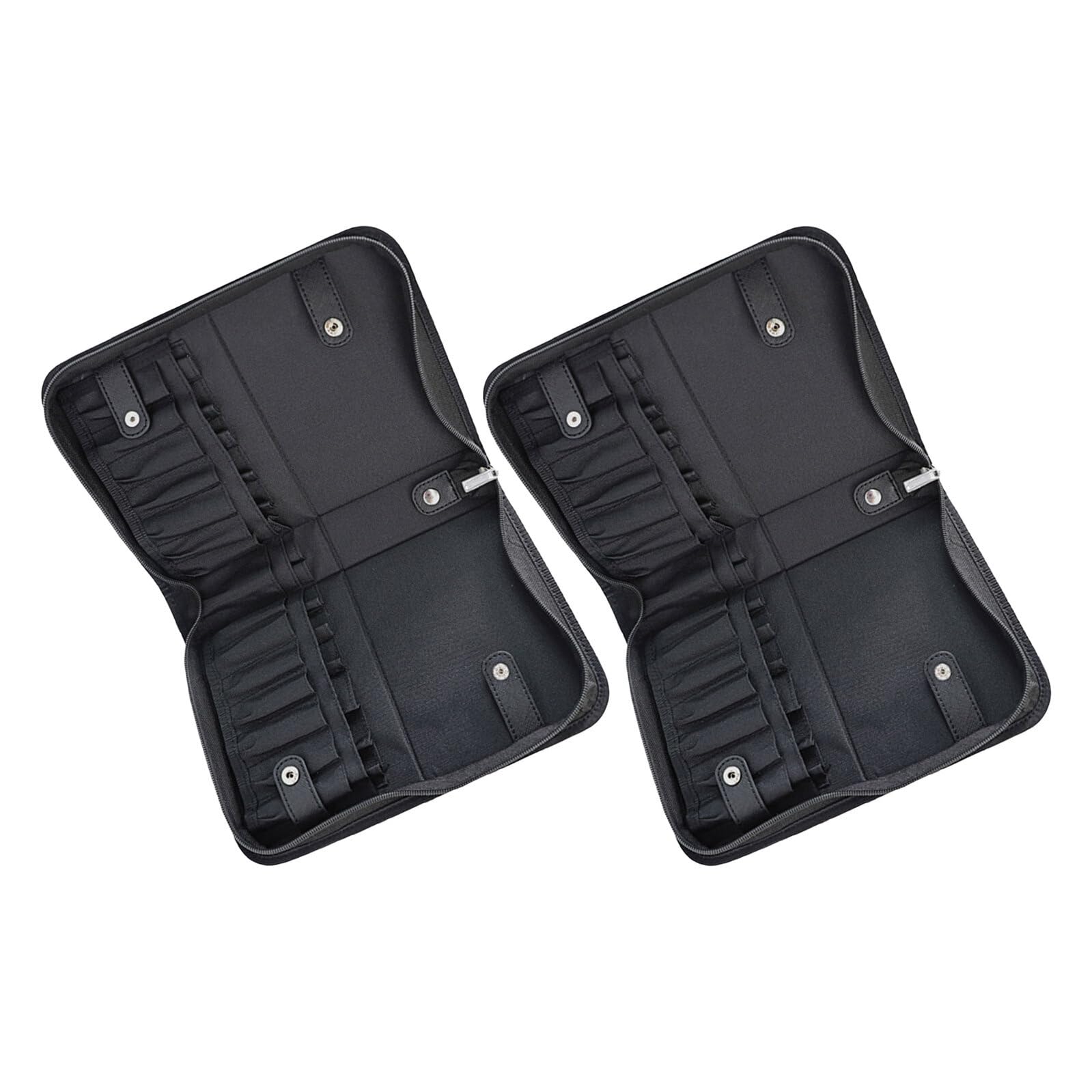 Mikinona Organizador de Brochas de Maquillaje de Viaje 2 Unidades 29 Ranuras, Bolsa Portátil de Gran Capacidad Negra para Almacenamiento Seguro y Transporte Práctico