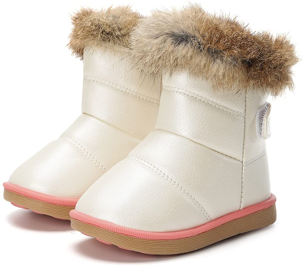 Gaatpot Dziecięce Kozaki Zimowe dla Chłopców i Dziewczynek, Buty na Śnieg z Ciepłą Podszewką, Krótkie Zimowe Kozaki 20-35