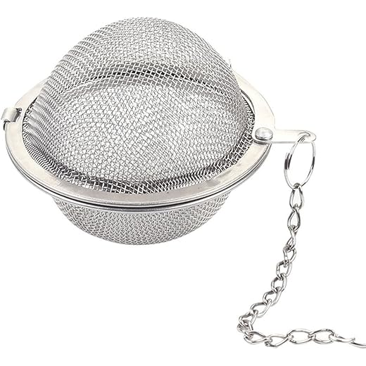 Mockery Stainless Steel Mesh Tea Ball with Chain Tea Infuser Strainers Interval Diffuser Infuser Filters for Loose Leaf Tea, Herbal, Spices, Seasonings, Drain, Rinse, Coffee, Rice (Small)