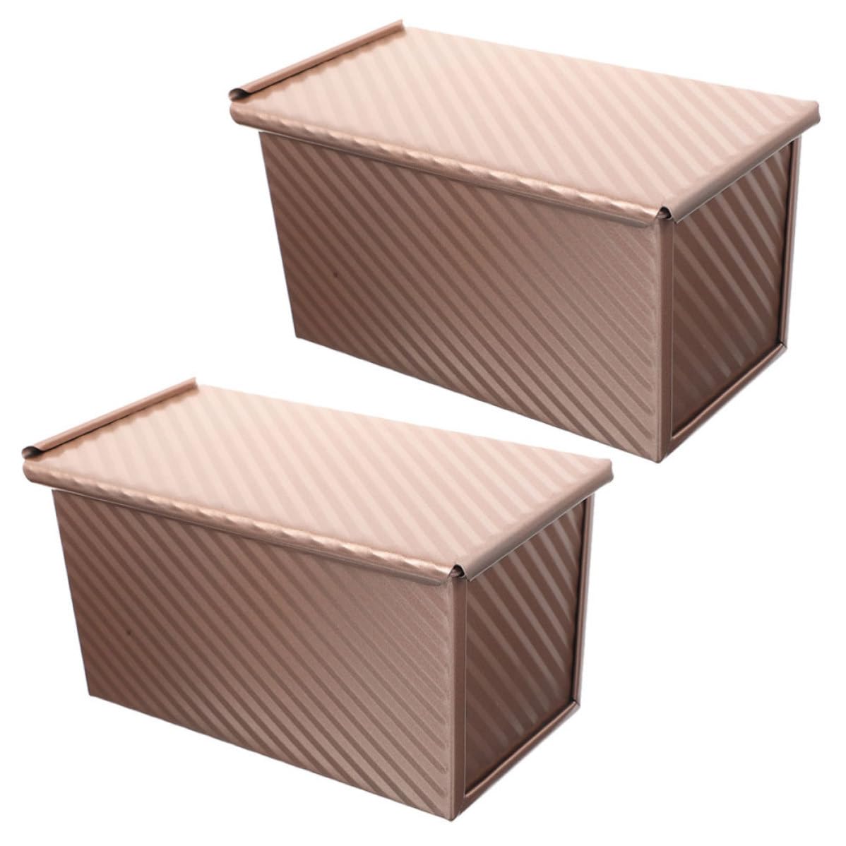 Yardwe 2 Pièces Moule à Grillé, Moule à Cake Rectangulaire avec Couvercle, Acier au Carbone, Antiadhésif, Sûr à Utiliser, pour Amateurs, la Cuisine Maison