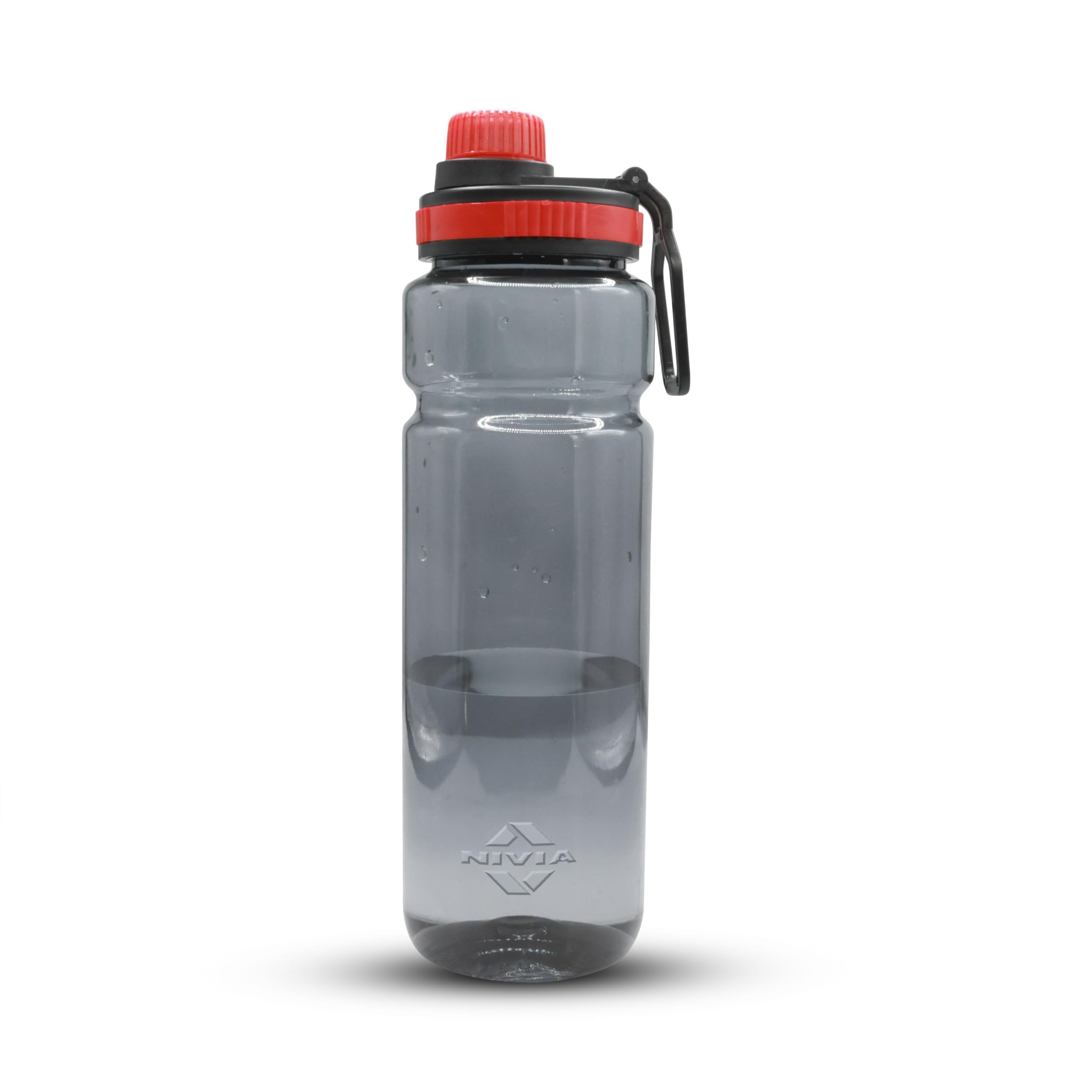 Nivia Warrior Wade Water Bottle, BPA Free, Leak Proof, Easy Grip, Easy-to-Clean, Odour-Free Bottle, for Sports & Travel, Durable & Reusable - 800ML, Red