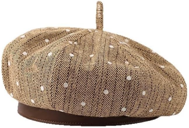 Striped Blended Beret Women's Winter Retro Artistic Painter Hat Versatile