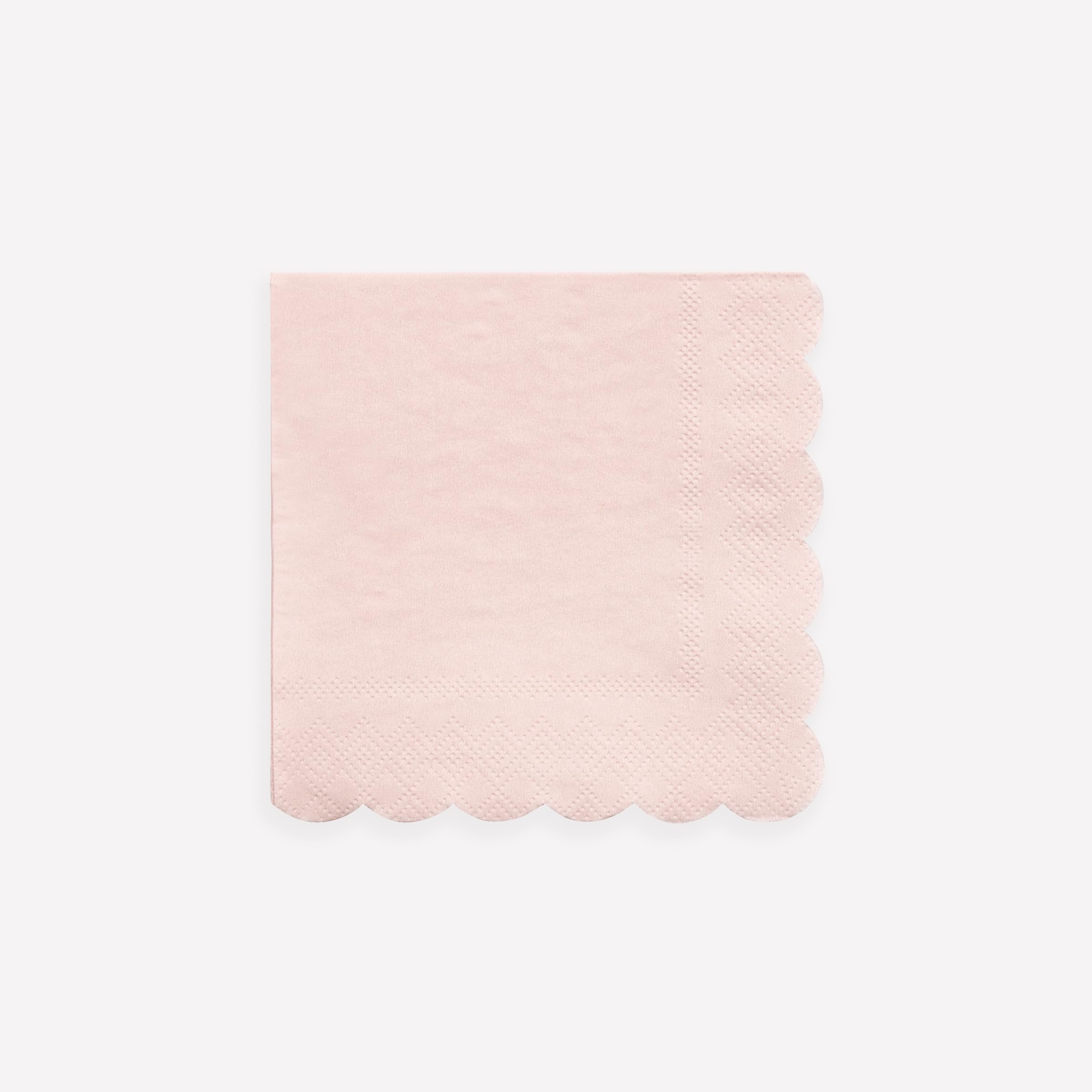 Meri Meri Lot de 20 petites serviettes en papier épais avec bord festonné Rose pâle