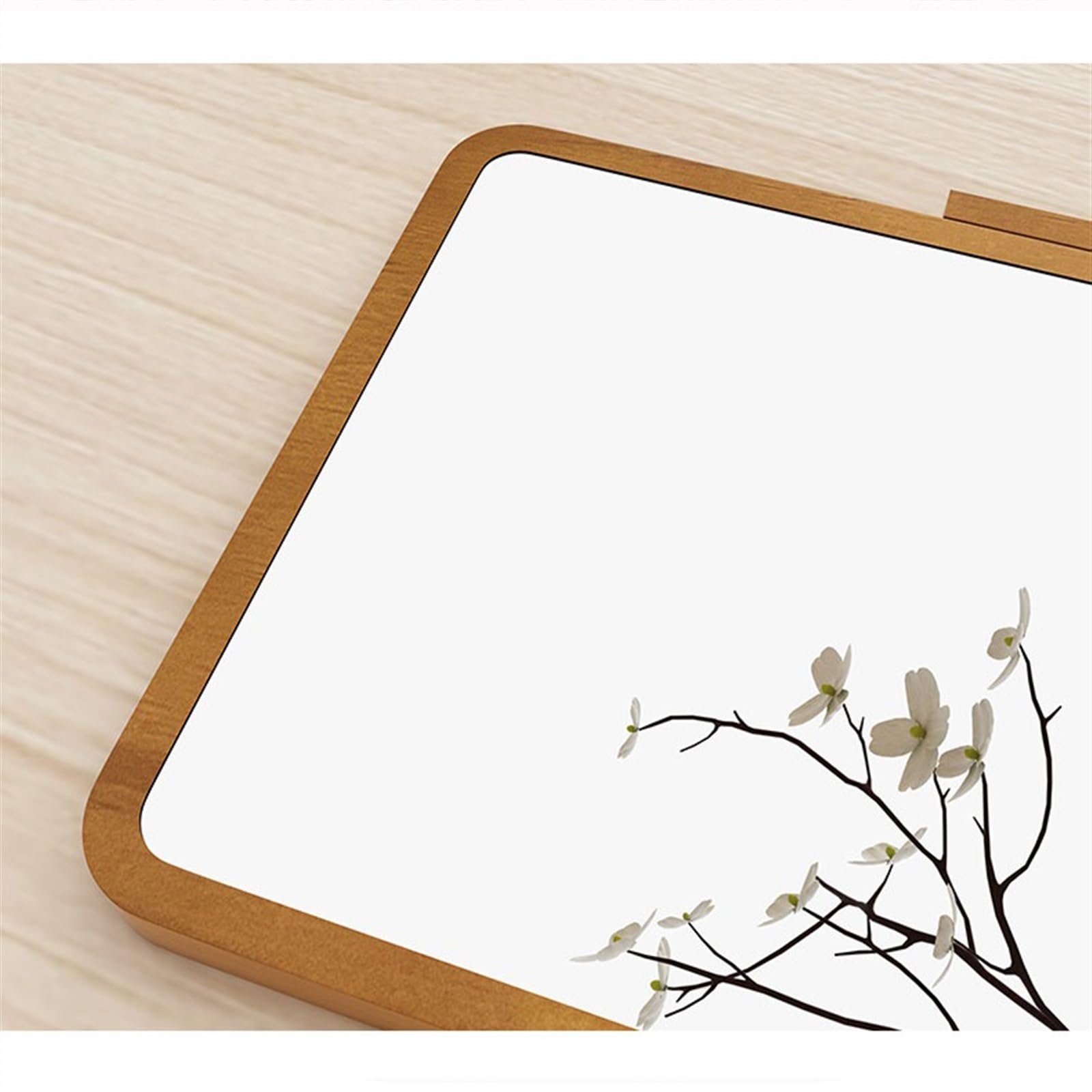 Specchio per il trucco Specchio for la casa Camera da letto Specchio for il trucco in legno Desktop for ufficio Piccolo specchio for toletta portatile pieghevole Specchio da tavolo(Natural,M)