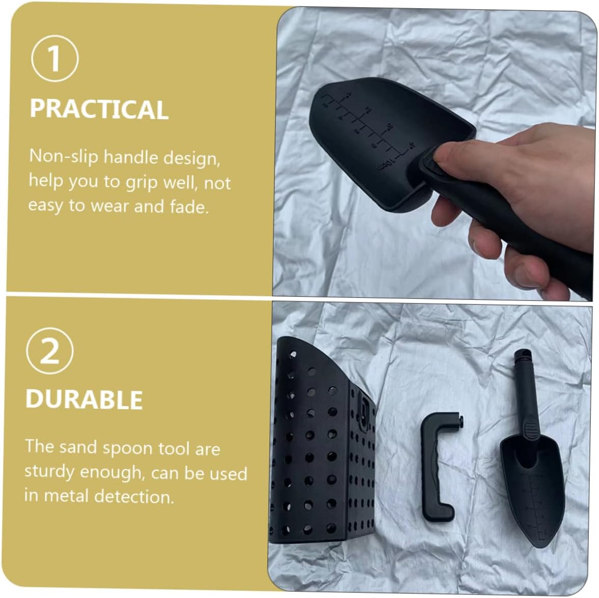 Vaguelly 1set Detecting Tools Sand Scoop and Shovel for Efficient Treasure Hunting Beaches and Sand Lightweight Design for Easy Use