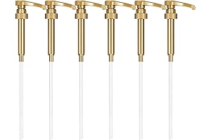6-Pack Gold Syrup Pumps for Shampoo Bottles (750ml Capacity)