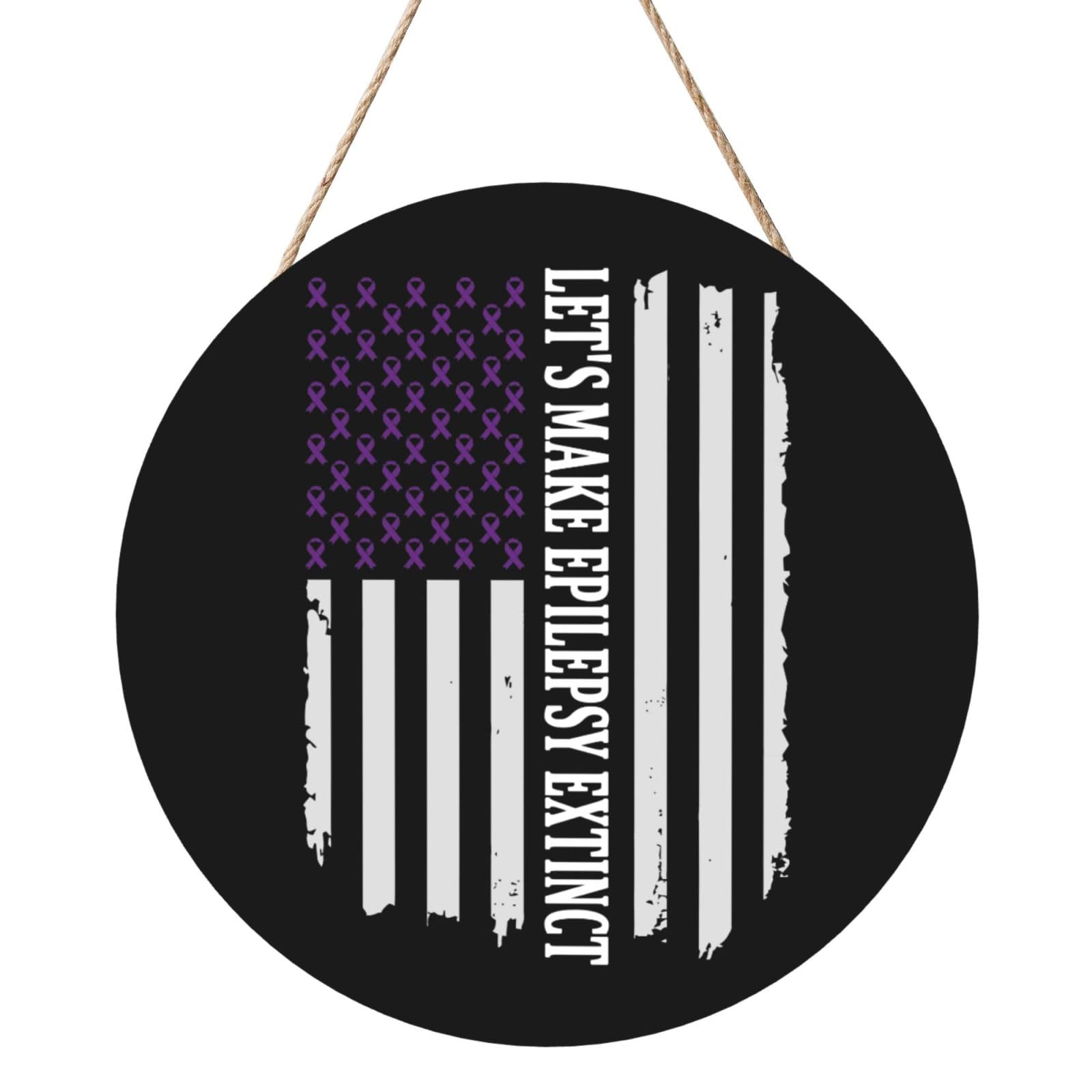 November Is National Epilepsy Awareness Month Door Signs Plaques Wood Welcome Sign For Front Door Wall Hanging For Home Farmhouse Office Classroom Party Decoration