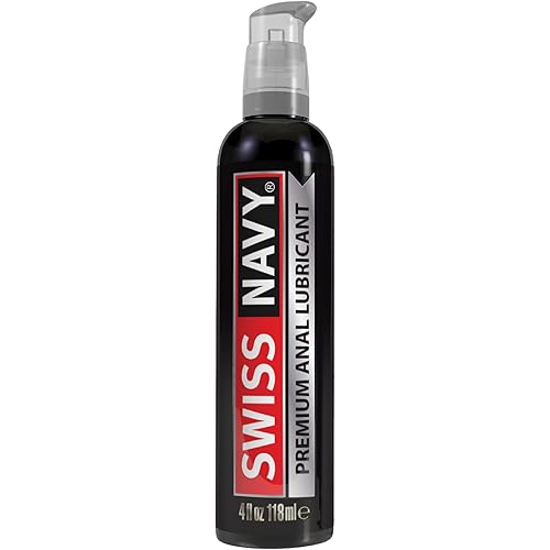 Swiss Navy Premium Anal Lubricant - 4 oz - Long-Lasting, Silicone-Based Formula - Natural Clove Fragrance - Condom Safe