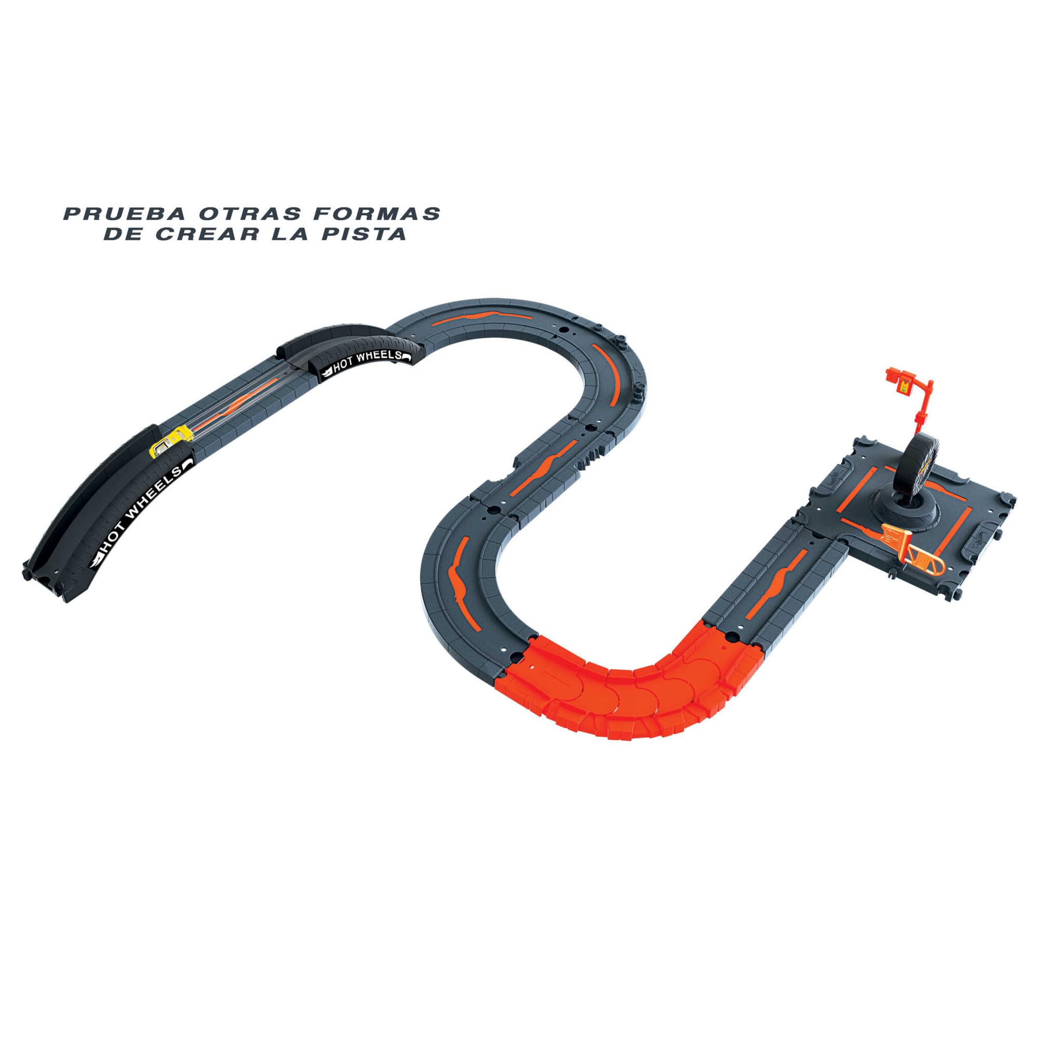 Hot Wheels City, Conjunto de 10 Piezas Que Incluye Base de Pista y Varias Piezas de Pista para Construir un Paisaje Urbano, con 1 Coche Hot Wheels, se Conecta a Otros Conjuntos, HDN95