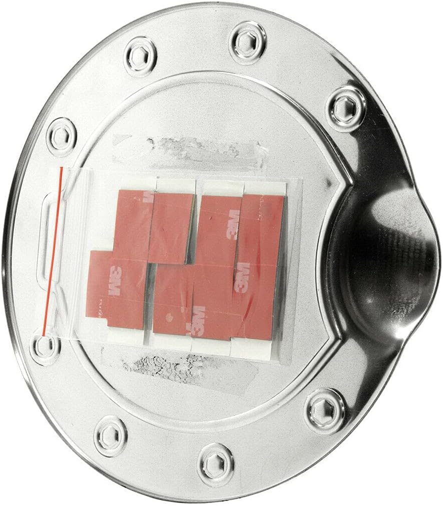 Cobra Tek Fuel Tank Gas Door Cover Self-Adhesive | Fits 2015-2020 F150 | Black Color Stainless Steel Exterior Accessories