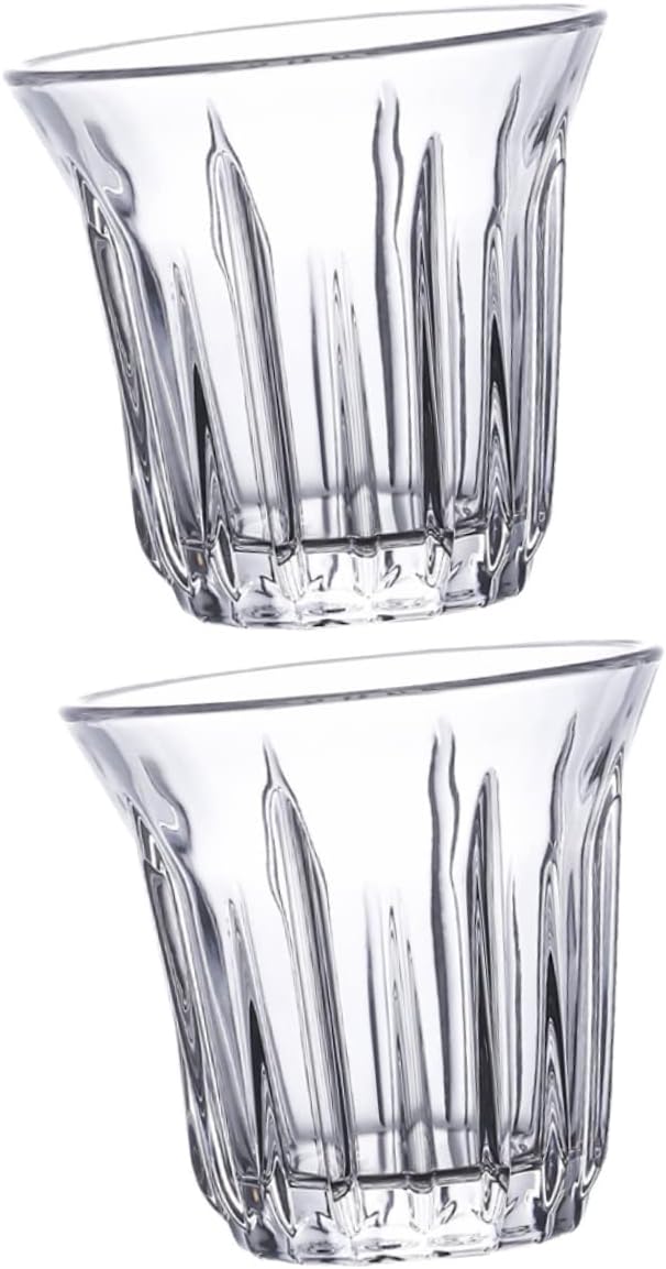 Unomor Glass Coffee Cups 2pcs 90ml Heat Resistant for Home Bar