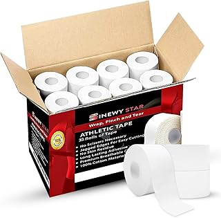 32-Pack Athletic Tape Bulk, 960 Feet Bulk Sports Tape, Strong Adhesive White Tape, Protect and Prevent Injuries, Promotes Faster Healing, Athletic Training First Aid Supplies