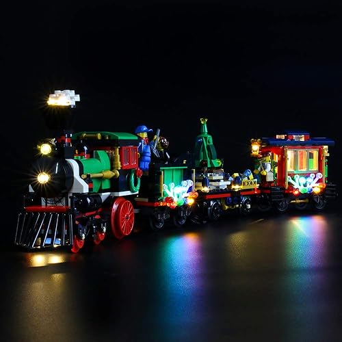Kit de luces LED compatible con Lego Winter Holiday Train - Juego de iluminación para el modelo de construcción Creator 10254 (juego de modelos no