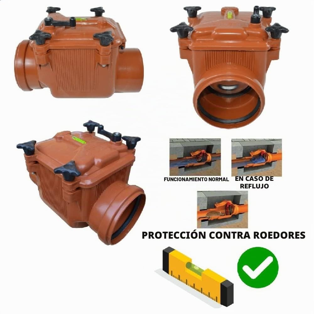 ISTA TOOLS Válvula de Retención, Válvula de retorno DN 110, protección contra ratas para tubos HT - KG (DN-160)