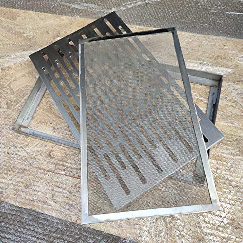 Manicrown Courtyard Stainless Steel Grating Drain Strainers Plate, Outdoor Sewer Drain Cover Rectangular Rainwater Well Cover Floor Drain,Metal Trench Garage Channel Drain Grate Trench Drainage Cover #TOP2