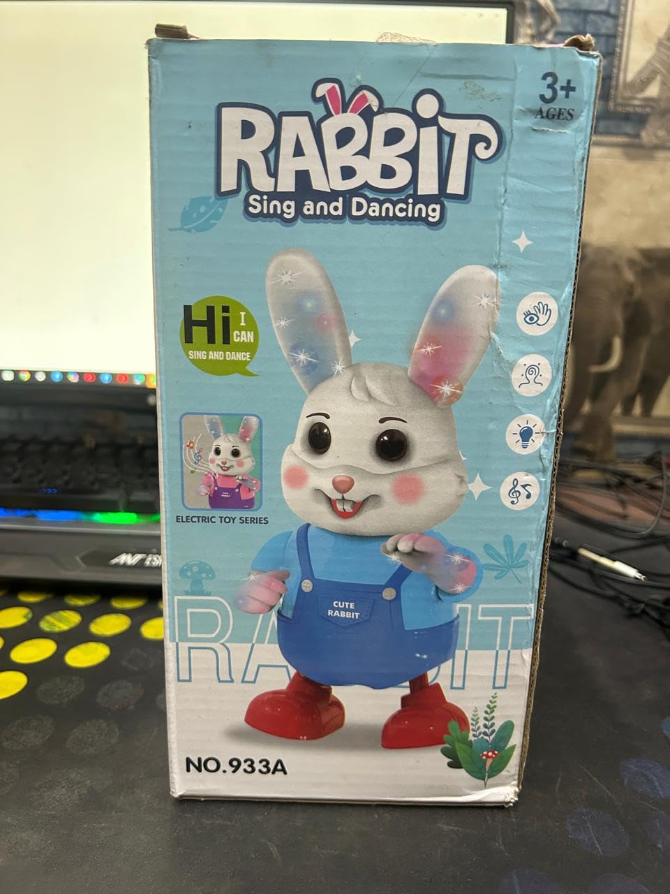 play craft sing and dancing rabbit electric toy for kids (age 3+) – interactive musical bunny with 3d flashing led lights, dancing action, and cheerful tunes – battery operated toy
