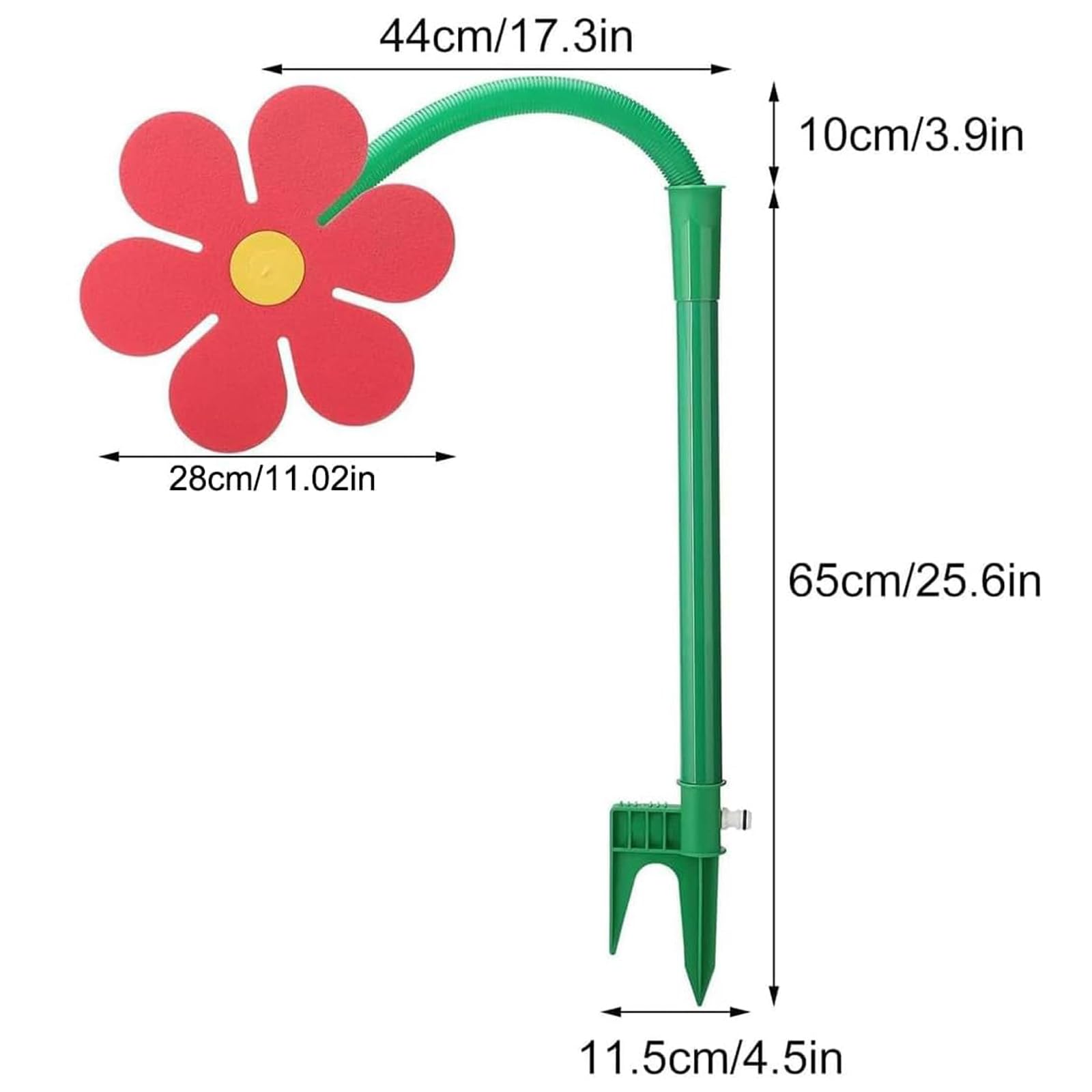 Crazy Daisy Arroseur de fleurs dansant amusant pour jardin et pelouse, jouet rotatif à 360° pour chien, arrosage du jardin d'été (jaune)