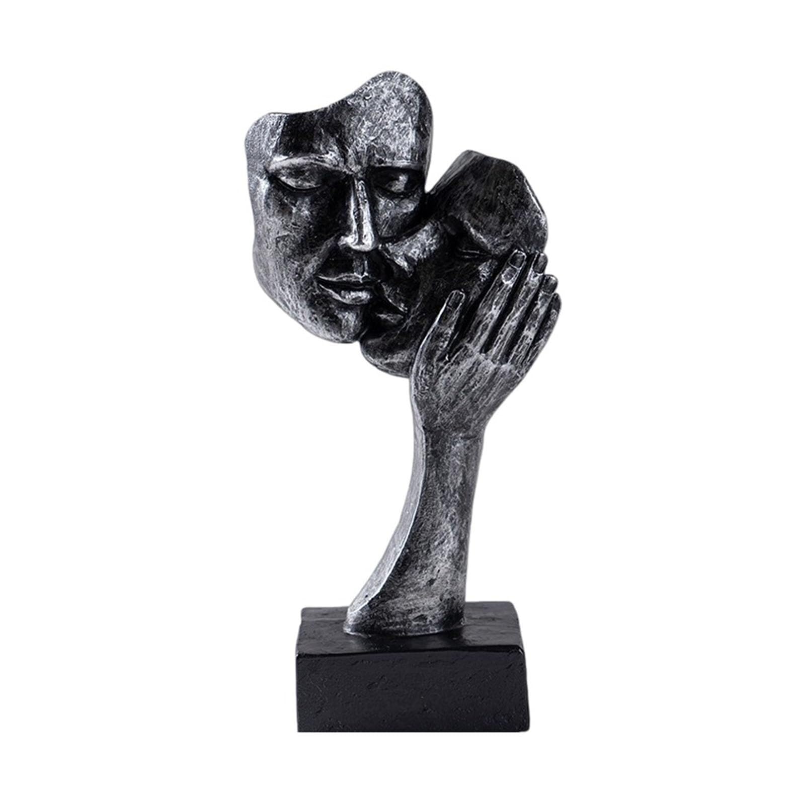 JJJing5 Decor Abstract Couple Statue Couples Kiss Sculpture Romantic Decor Wedding Gift Nightstand Accessories(C2)