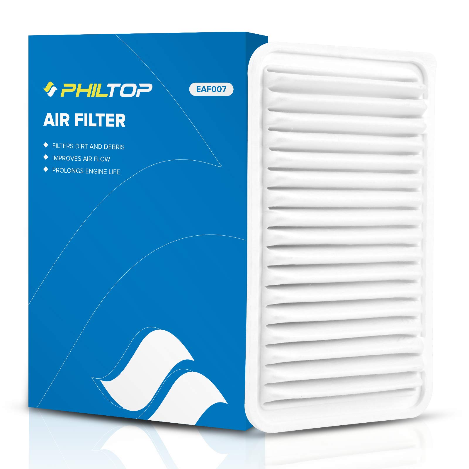 PHILTOP Engine Air Filter, EAF007 (CA9360) Replacement for Camry, Sienna, Highlander, Solara, ES300, ES330, RX330, RX350 Air Filter, Improve Engine Performance