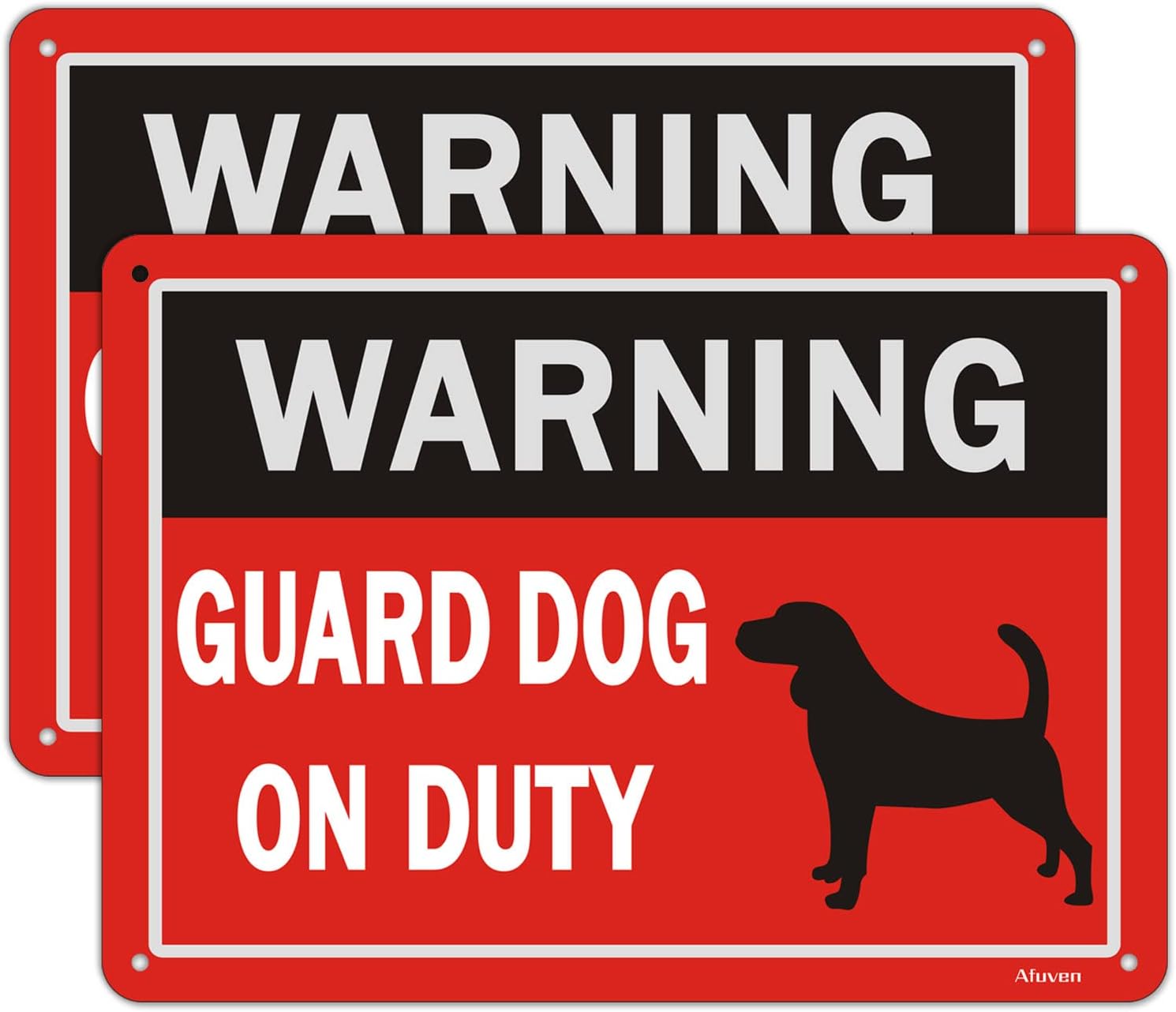 No Trespassing Guard Dogs on Duty Sign, 10x14 Inches, Rust
