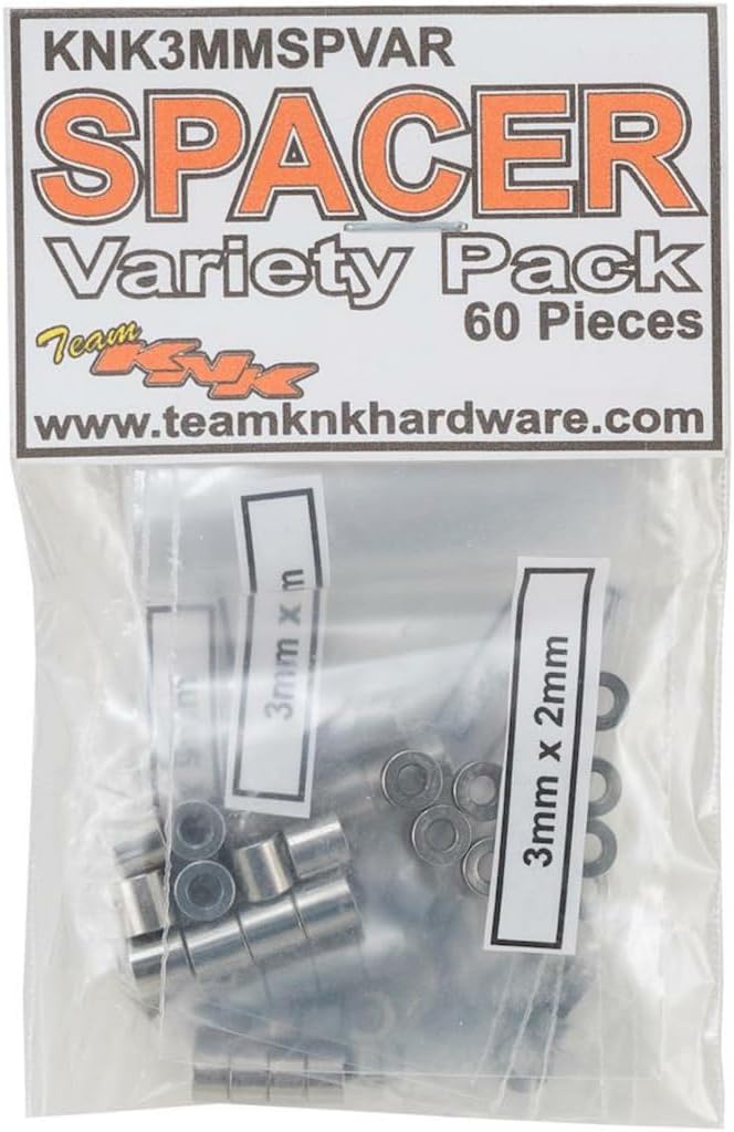 (60) Piece 3mm Aluminum Spacer Variety Pack