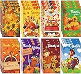BCCSNNM 24 Pcs Thanksgiving Mini Notebooks Fall Pumpkin Turkey Leaves Notepad Bulk Pocket Holiday Notebook for Thanksgiving Gift Goodie Bag Fillers Classroom Party Supplies