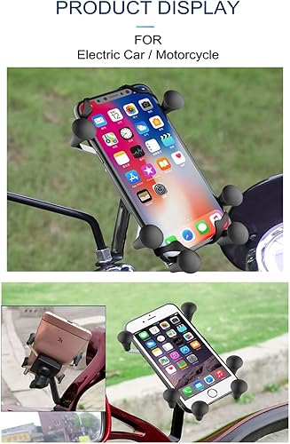 Miniatura 6 de DUVIDE Bike Phone Holder Mount Universal Motorcycle Rearview Mirror Cell Phone Holder for 3.5-6.5 Inch Smartphone Stand