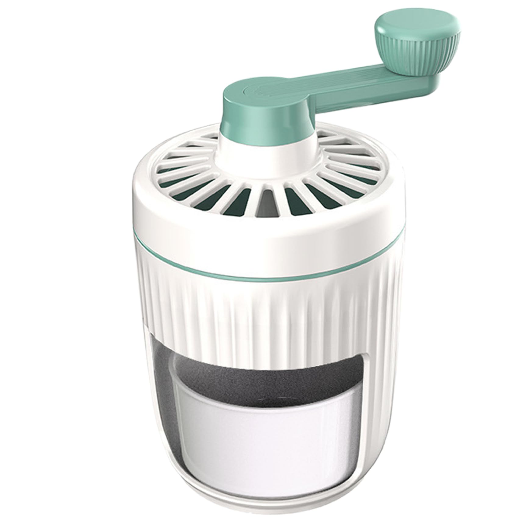Sjfbebsy Shaved Ice Machine Manual Ice Crusher BPA Free Shaver Machine Portable Crushed Maker with Hand Crank Snow Cone Maker with Cube Tray, Green - Snow Cone