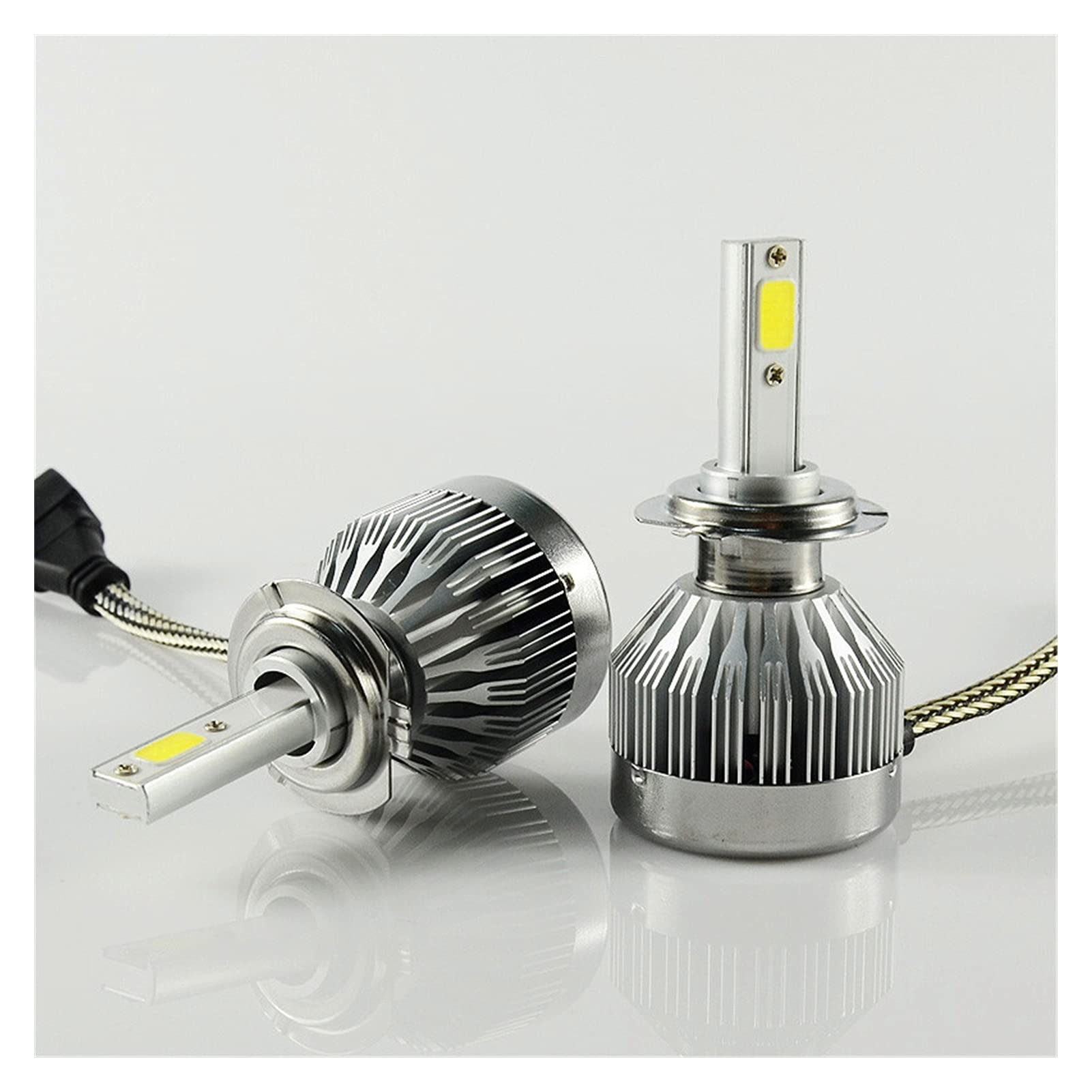 fari a LED Fari dell'automobile Fanale Fendinebbia LED Tutto in Uno Bianco Bulbs Bianchi Bianchi per Automotive 2 PCS H7 60W 6000LM COB Lampadina a LED