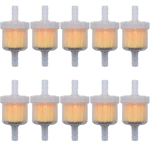 Universal 1/4 Inch Gas Inline Fuel Filters with magnet for Kohler, Kawasaki, John Deere, Birggs, Stratton Small Engine Gasoline Generator Lawn Mower Motorcycle（10pcs）
