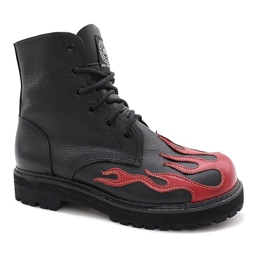 Coturno Vilela Boots Flames Couro Legítimo | Cano Médio e Baixo | Estilo e Durabilidade