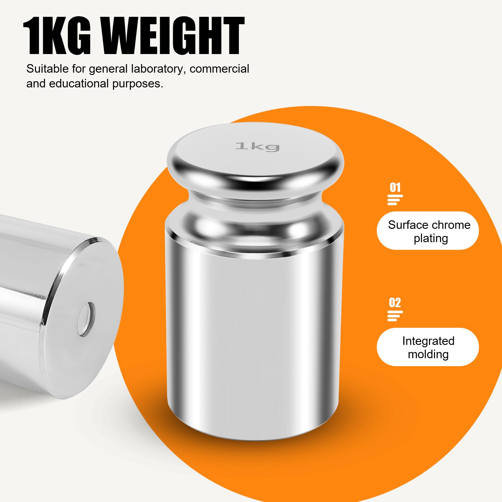 Poids d'étalonnage pour balance numérique, acier au , chrome, 1000 g (1 kg WGT)
