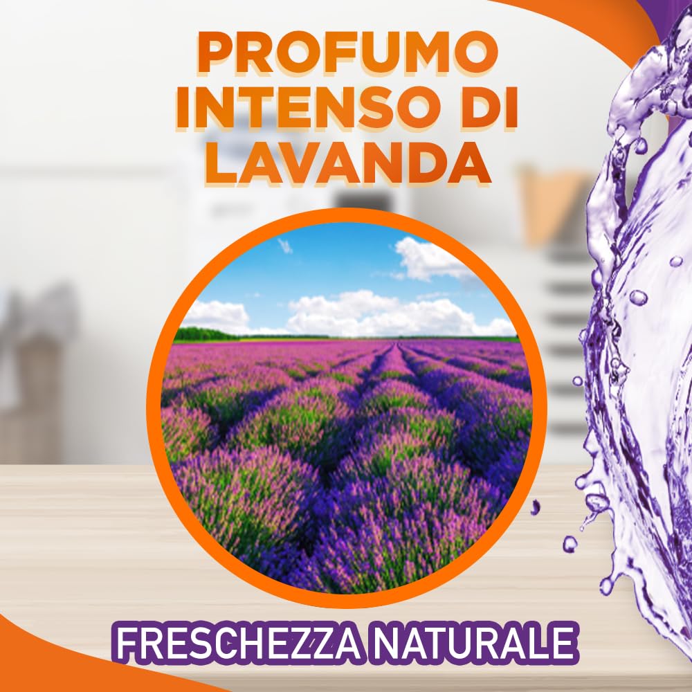Sole Detersivo Lavatrice Lavanda Freschezza Naturale 287 Lavaggi, (7x41), Formula igienizzante, Detersivo Lavatrice Liquido Lavanda, rimuove le macchie a basse temperature