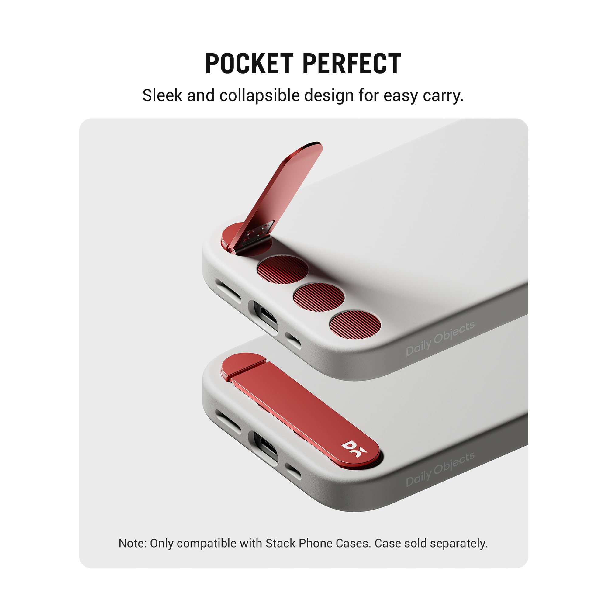 DailyObjects Stack Phone Kickstand/Phone Stand/Mobile Holder, Vertical and Horizontal Stand, Adjustable Angle, Compatible with iPhone - Coral Red — Amazon image 8
