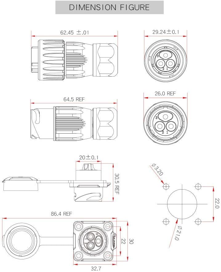 Flash Deals - 80% OFF Cnlinko M20 Solder Aviation Connector, IP67 Watertighter Bayonet 7 Pin Sealed Circular Gold Plated Pins Electrical Connector, Waterproof Male Plug Female for Auto Car Moto LED Light (7Pin)