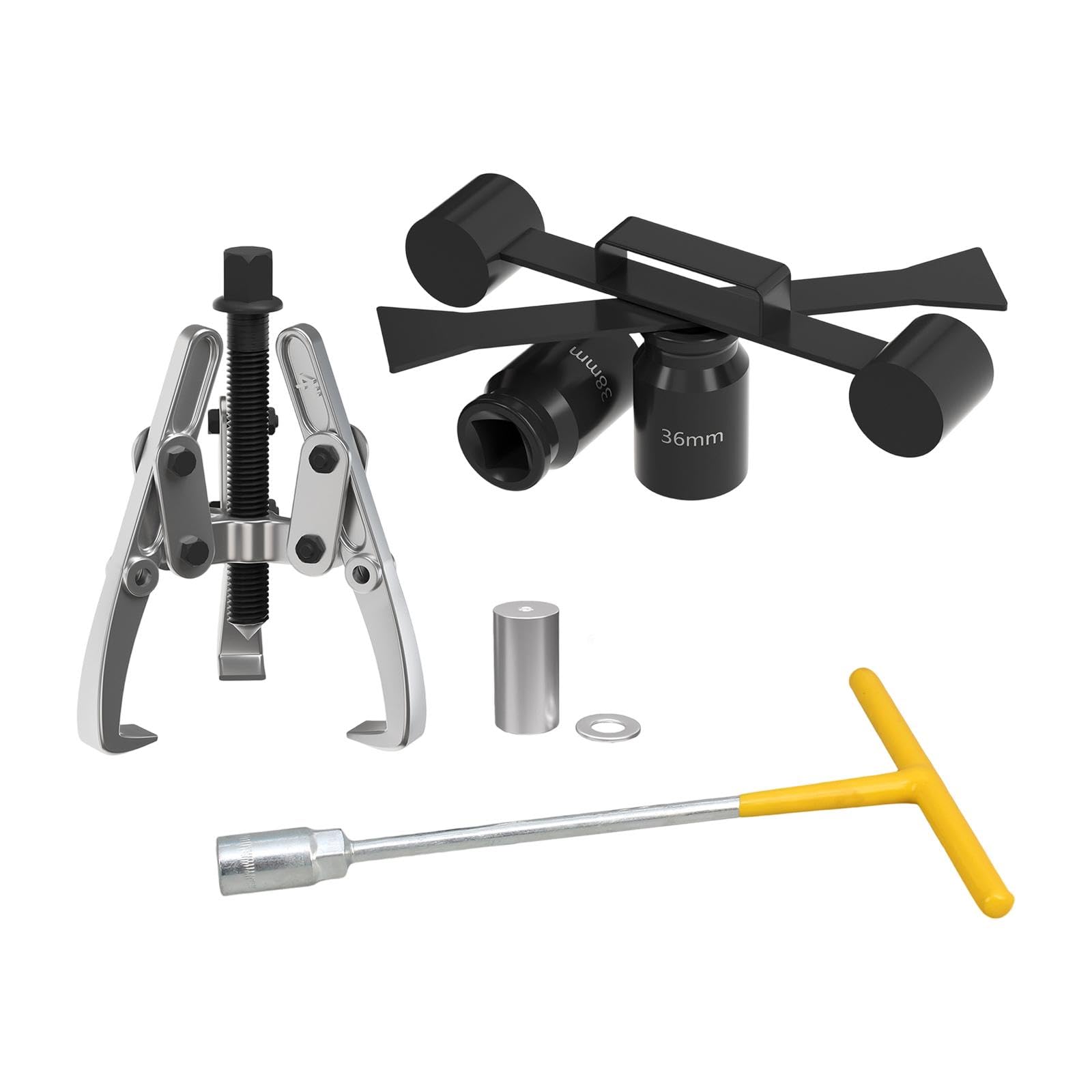 Herramientas de Reparación de Lavadora, Kit de Desmontaje del Tambor Interior con Extractor, 36mm y 38mm, Hierro