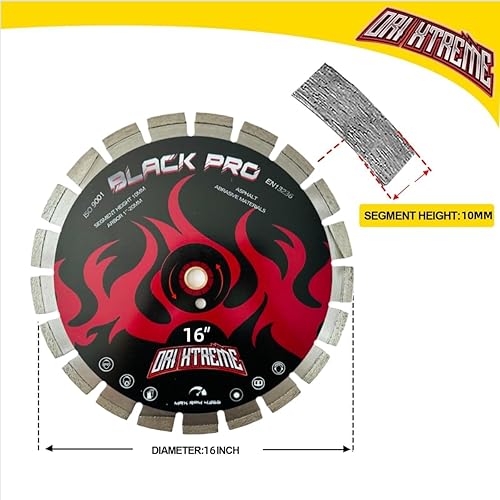 Vista 111 de Hoja de sierra de diamante de 10 pulgadas, 5 piezas, hoja segmentada de uso general para hormigón de corte seco/húmedo, mampostería, ladrillo