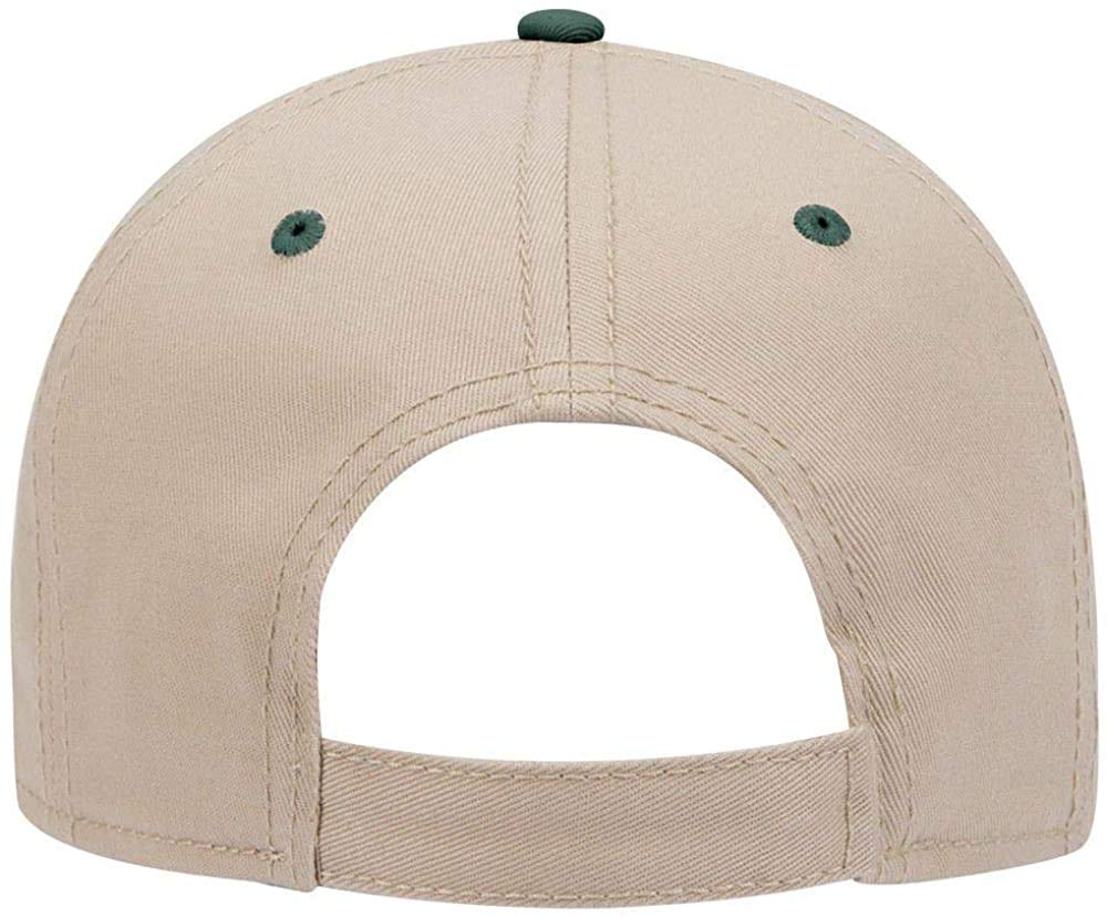 Ashen Fane 6 Panel Structured Low Profile Superior Cotton Twill Basic Baseball Hat, Dk.Grn/KHA/KHA