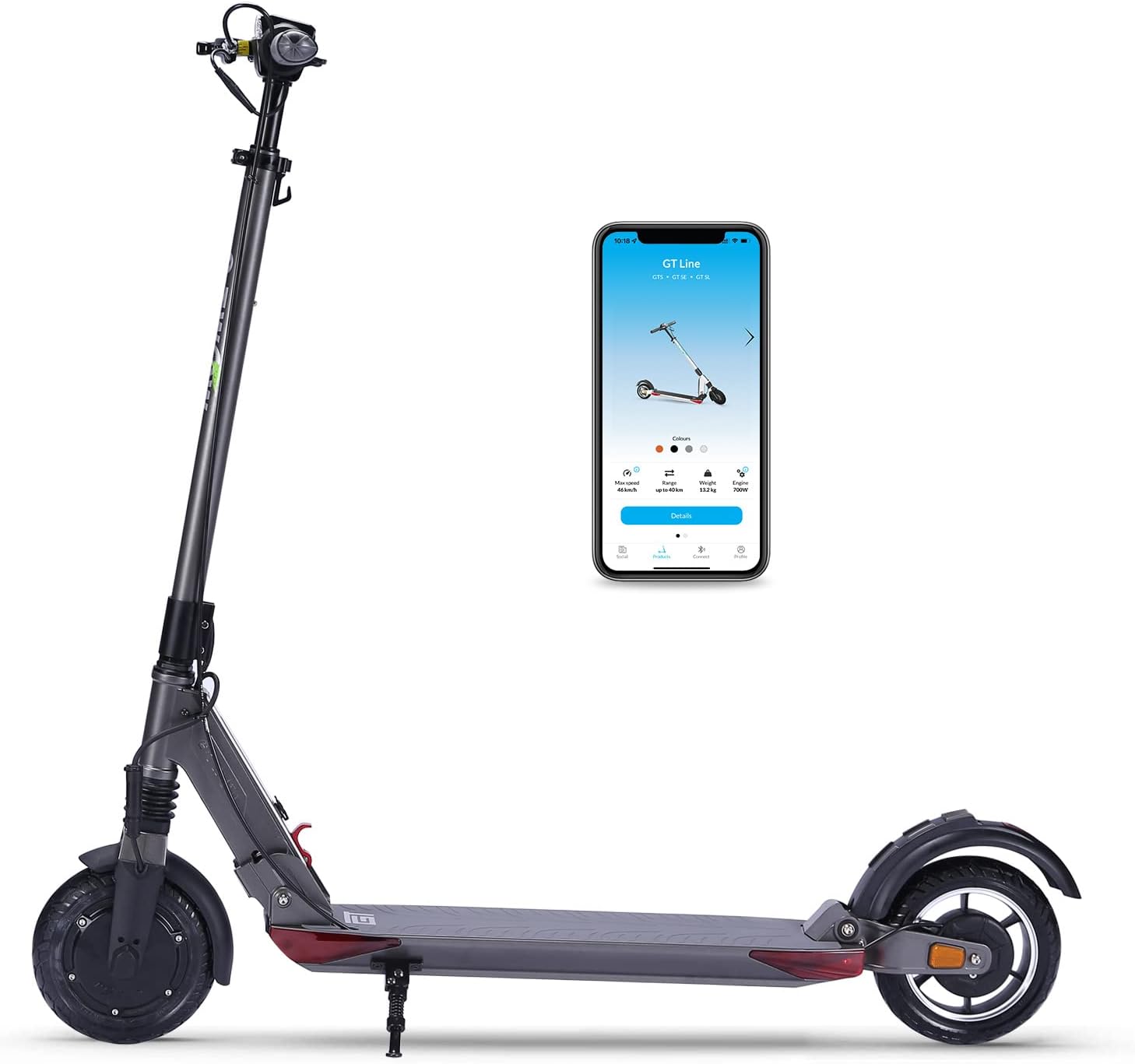 e-TWOW GT SE Electric Kick Scooter: 700W Powerful Motor, 31 Mile Range, 25 MPH Max Speed, 275lbs Max Load, Dual Suspension, UL Certified, Foldable and Lightweight, for Adult use