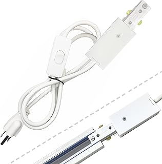 H Track Lighting Live End Cord Kit,Track Live End Connector with 4.9FT Cord Plug,Flame Retardant Material Track Accessory for H Type Single Circuit 3-Wire-1 Track Lighting System