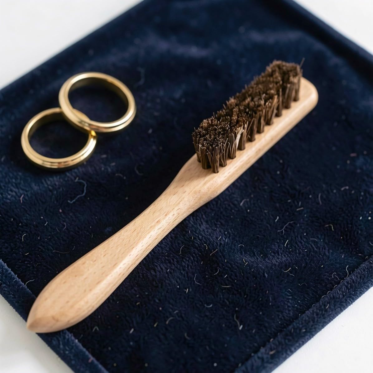 Horsehair Silver Cleaning Brush Set with Jewelry Polishing Cloth