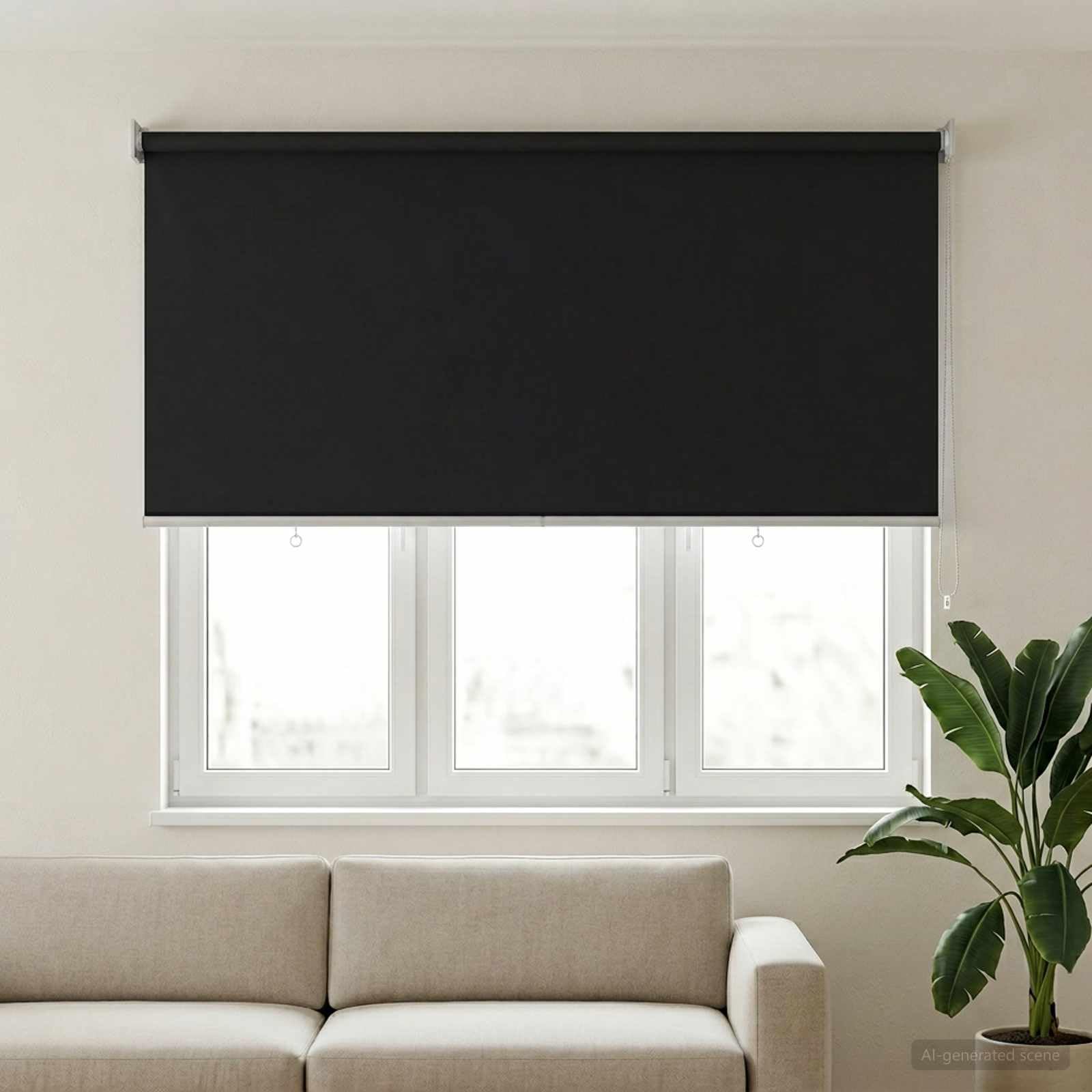 Tenda avvolgibile in poliestere antracite da parete soffitto | Controllo termico, filtro luce, protezione privacy, installazione flessibile