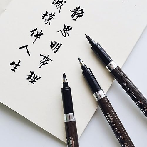 Miniatura 3 de Juego de 6 piezas de bolígrafo chino japonés para escritura de caligrafía para principiantes de escritura china juego de 3 tamaños