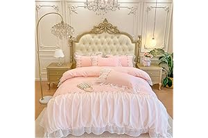Coquette Bedding-Romantic Ruffle Lace Comforter Cover & Sham Set
