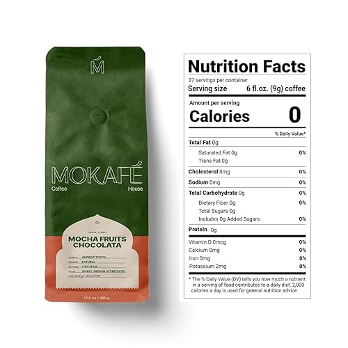 Miniatura 2 de Yemen Fruits Chocolata - Granos enteros y café molido - Café típico antiguo procedente de la región de Haima de Yemen - Café 100% arábica (grano